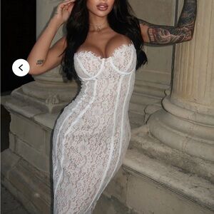 Fashion Nova White Lace Dress